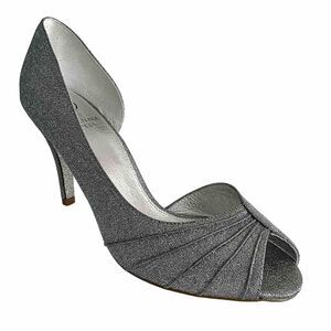 Adrianna Papell D’Orsay Wedding Stiletto Peep-toe Heels Silver 8